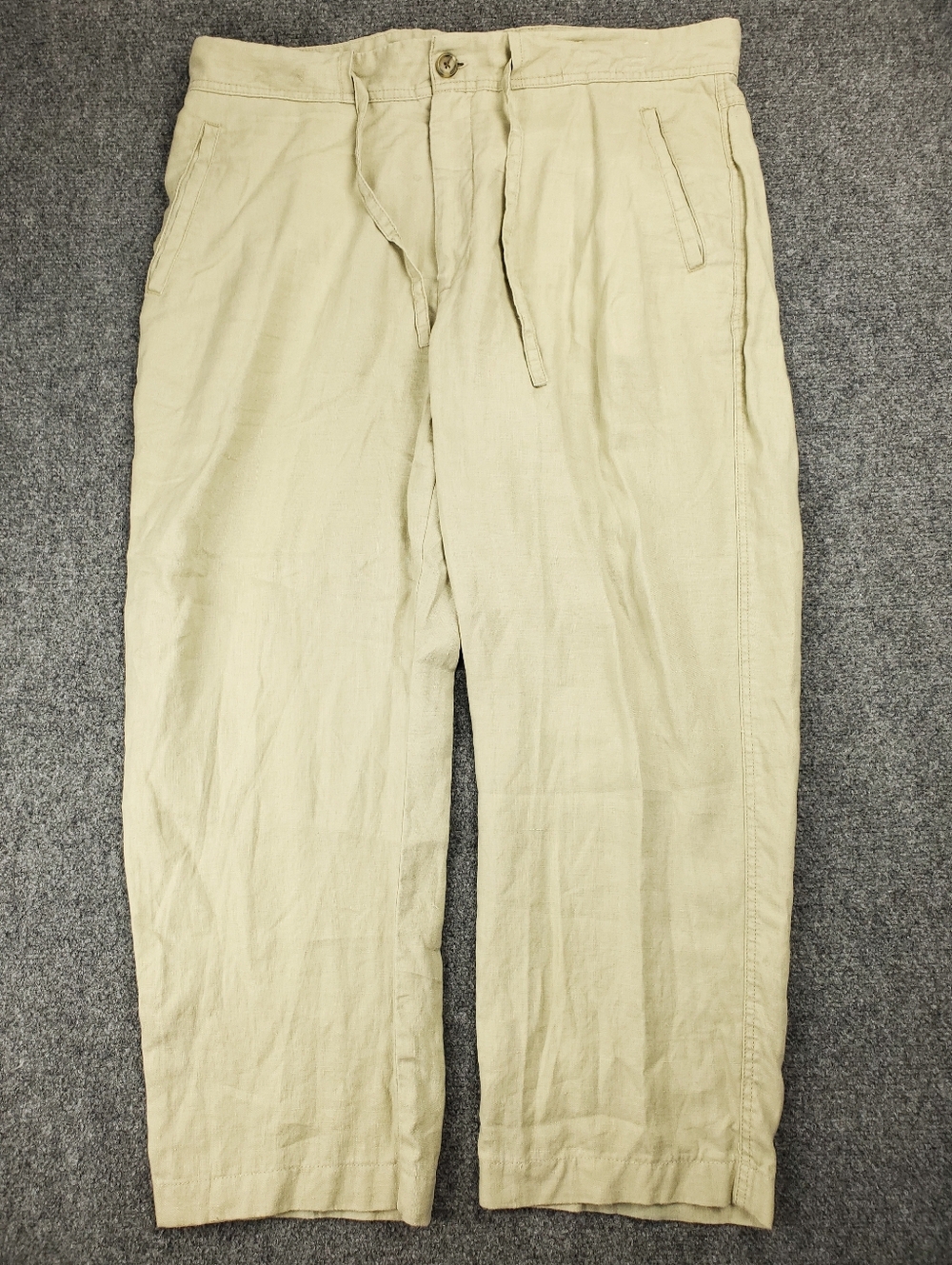 Joseph & Feiss 100% Linen Pants Mens 38x32 Relaxed Loose Fit Drawstring Chinos